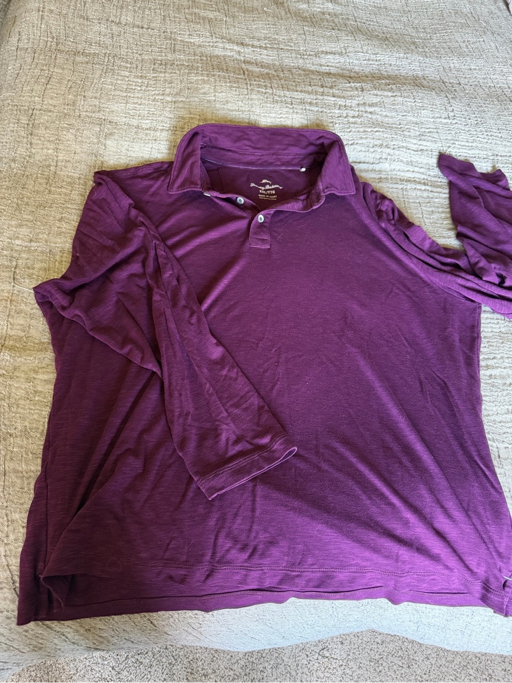 Tommy Bahama Men's Long Sleeve Polo - Purple